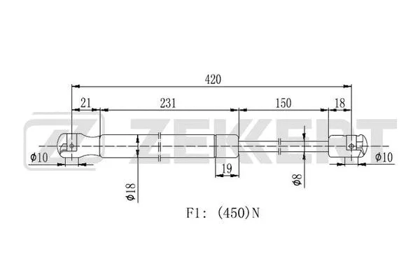 Gas Spring, boot/cargo area (GF-2228)