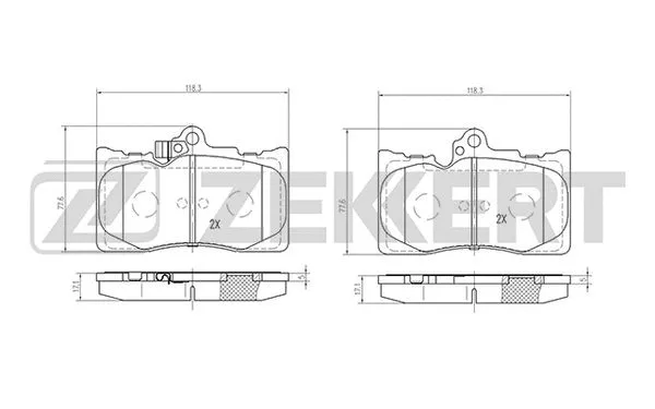 Brake Pad Set, disc brake (BS-2082)