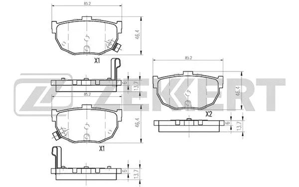 Brake Pad Set, disc brake (BS-1766)