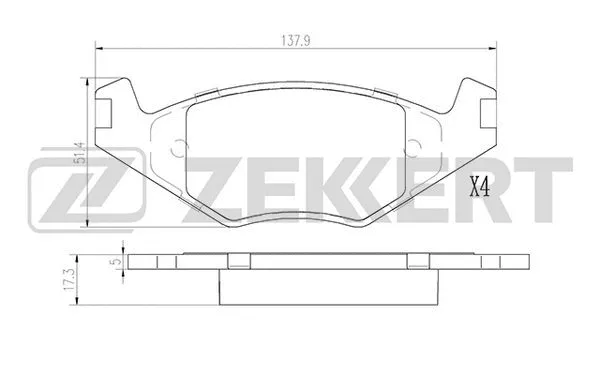 Brake Pad Set, disc brake (BS-2986)