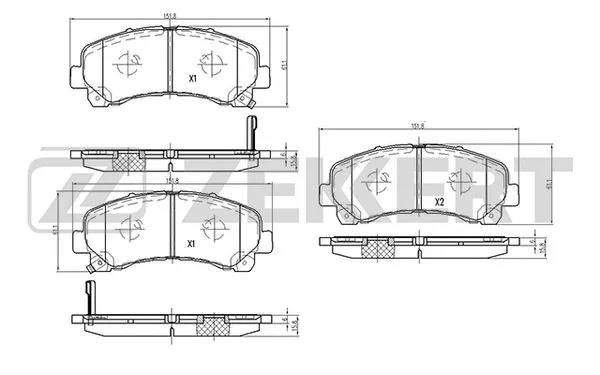 Brake Pad Set, disc brake (BS-2455)