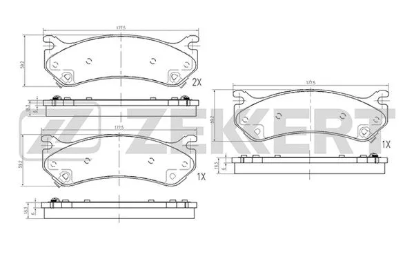 Brake Pad Set, disc brake (BS-2128)