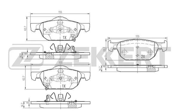 Brake Pad Set, disc brake (BS-2172)