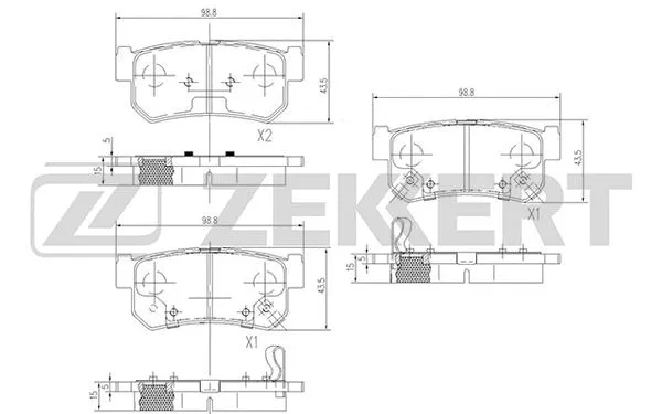 Brake Pad Set, disc brake (BS-1496)