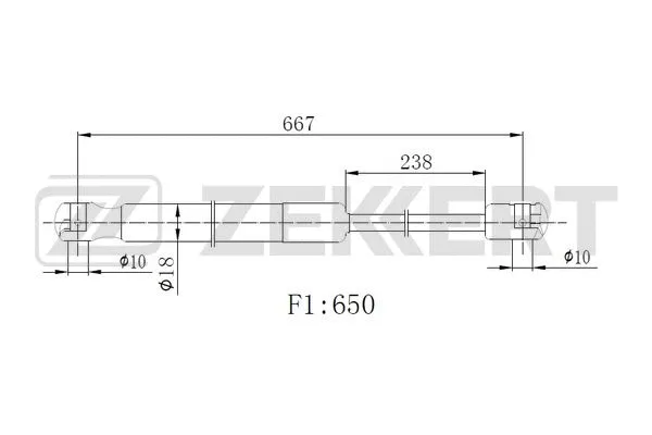 Gas Spring, boot/cargo area (GF-2516)