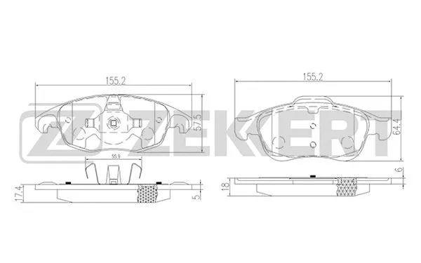 Brake Pad Set, disc brake (BS-1254)