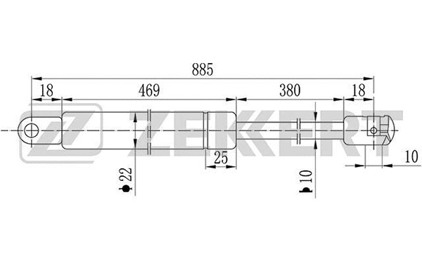 Gas Spring, bonnet (GF-1122)