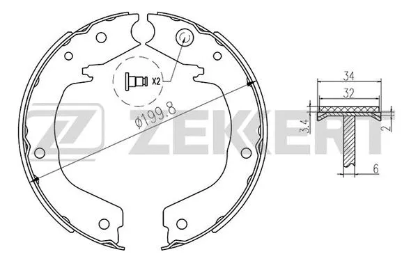 Brake Shoe Set, parking brake