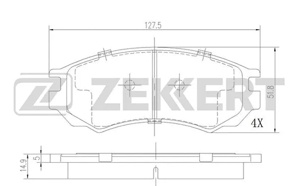 Brake Pad Set, disc brake (BS-2153)