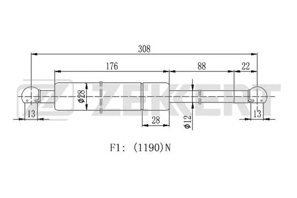 Gas Spring, boot/cargo area (GF-2466)