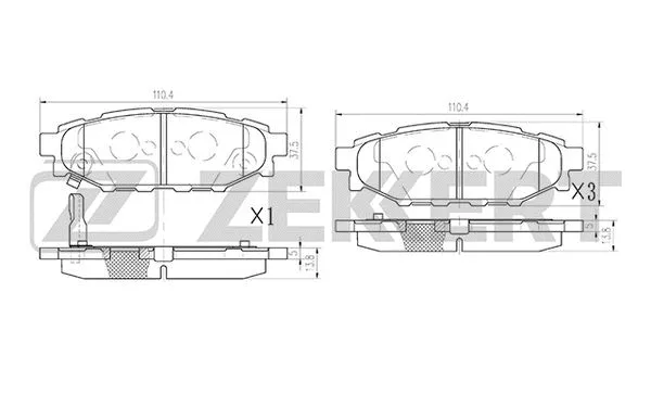 Brake Pad Set, disc brake (BS-2592)