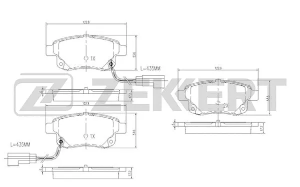 Brake Pad Set, disc brake (BS-1682)