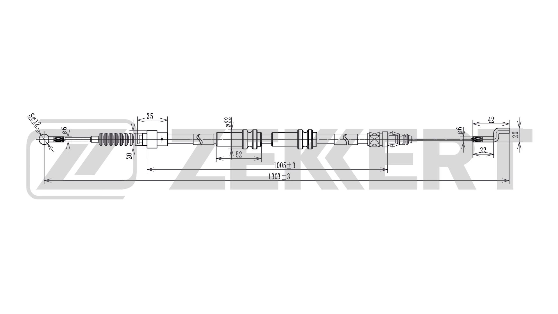 Cable Pull, parking brake (BZ-1083)