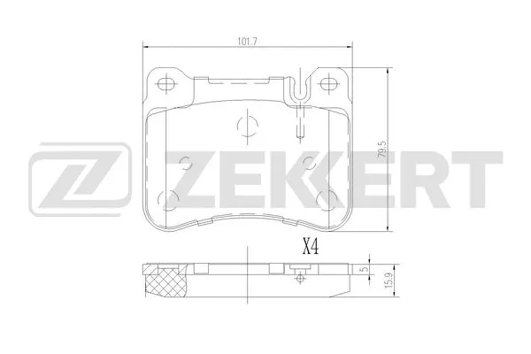 Brake Pad Set, disc brake (BS-1208)