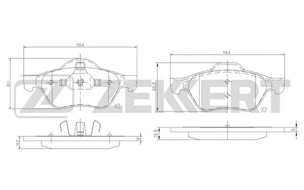 Brake Pad Set, disc brake (BS-2488)
