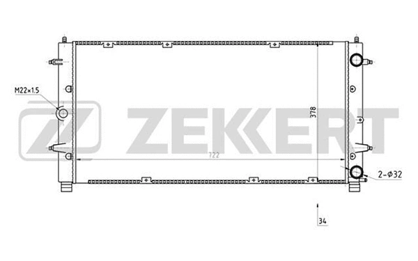 Radiator, engine cooling (MK-1276)