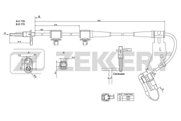 Sensor, wheel speed (SE-6153)