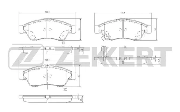 Brake Pad Set, disc brake (BS-1139)