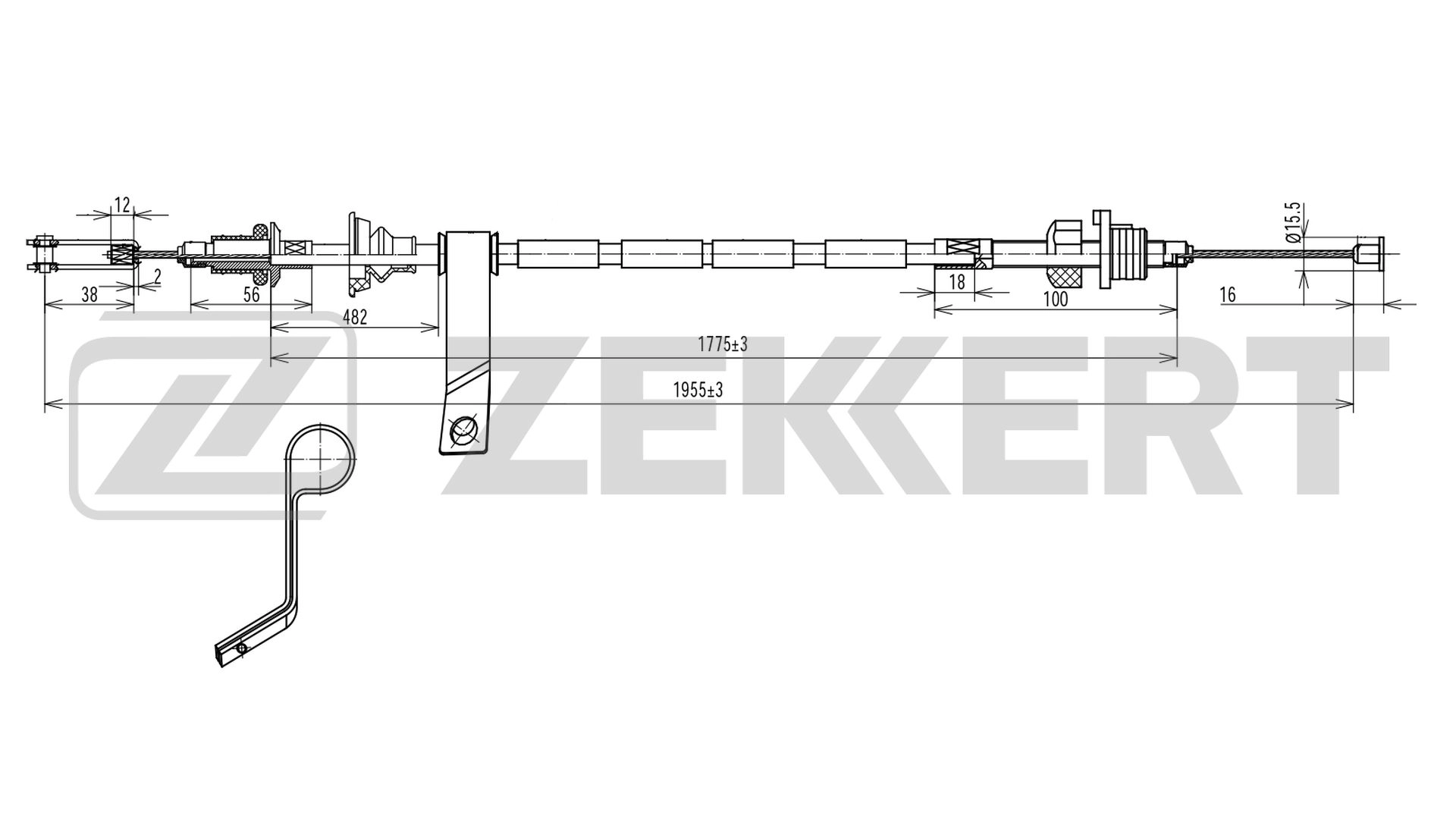 Cable Pull, clutch control (BZ-1032)