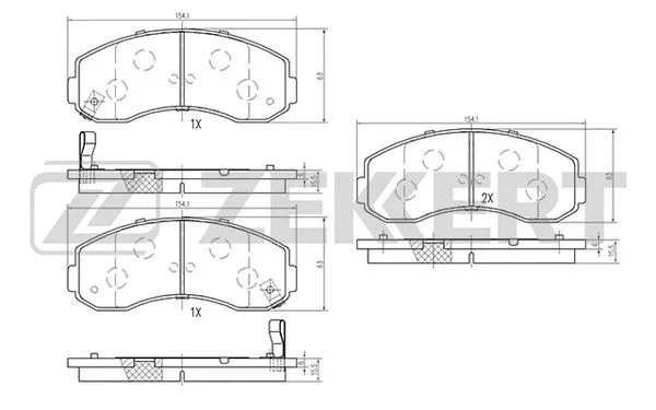 Brake Pad Set, disc brake (BS-1876)