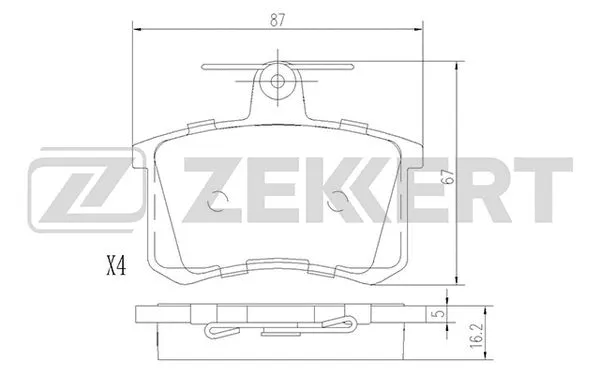 Brake Pad Set, disc brake (BS-1096)