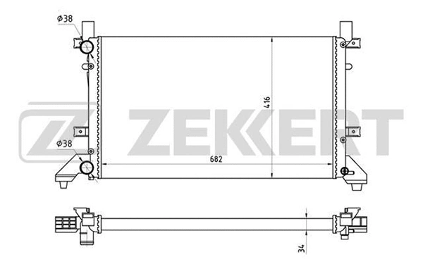 Radiator, engine cooling (MK-1108)