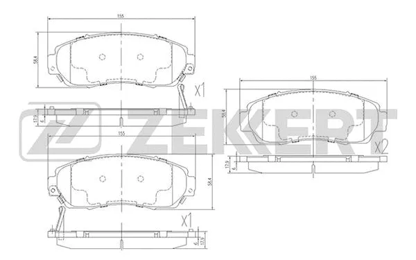 Brake Pad Set, disc brake (BS-1882)