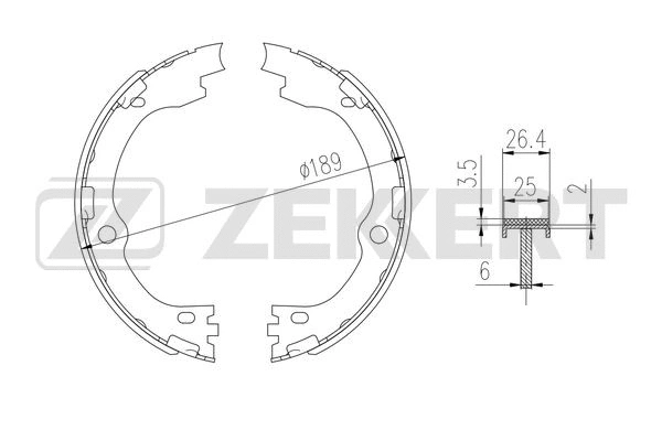 Brake Shoe Set, parking brake (BK-4014)