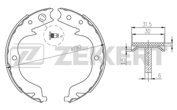 Brake Shoe Set, parking brake