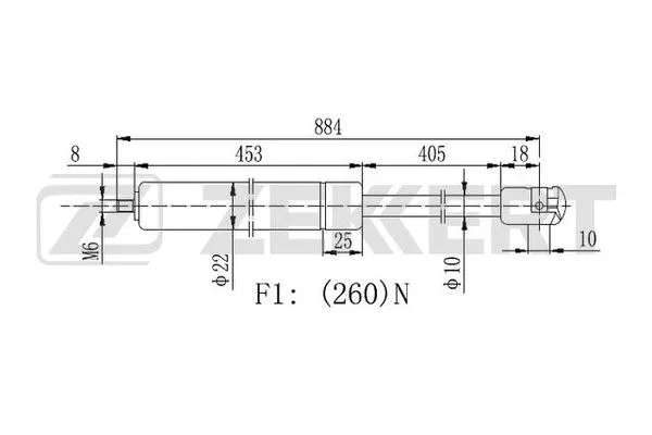 Gas Spring, bonnet (GF-2312)