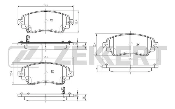 Brake Pad Set, disc brake (BS-2074)