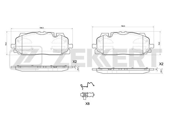 Brake Pad Set, disc brake (BS-1164)
