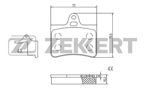 Brake Pad Set, disc brake (BS-1020)