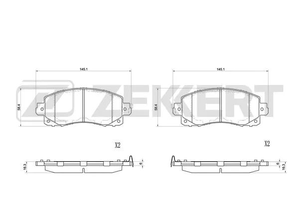 Brake Pad Set, disc brake (BS-1174)