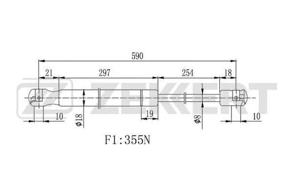 Gas Spring, bonnet (GF-2262)