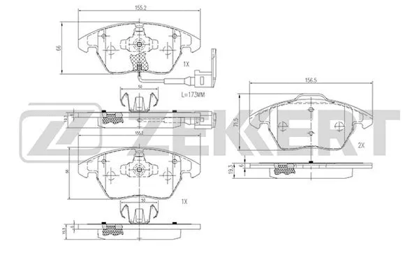 Brake Pad Set, disc brake (BS-1141)