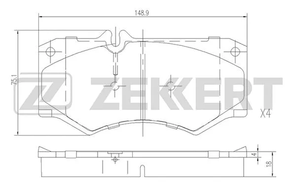 Brake Pad Set, disc brake (BS-1151)