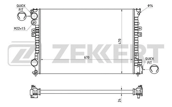 Radiator, engine cooling (MK-1306)