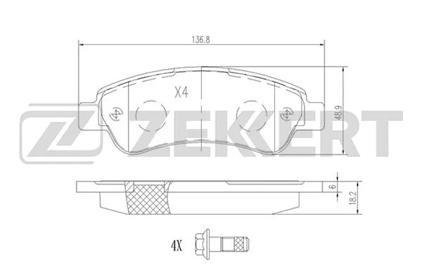 Brake Pad Set, disc brake (BS-1470)