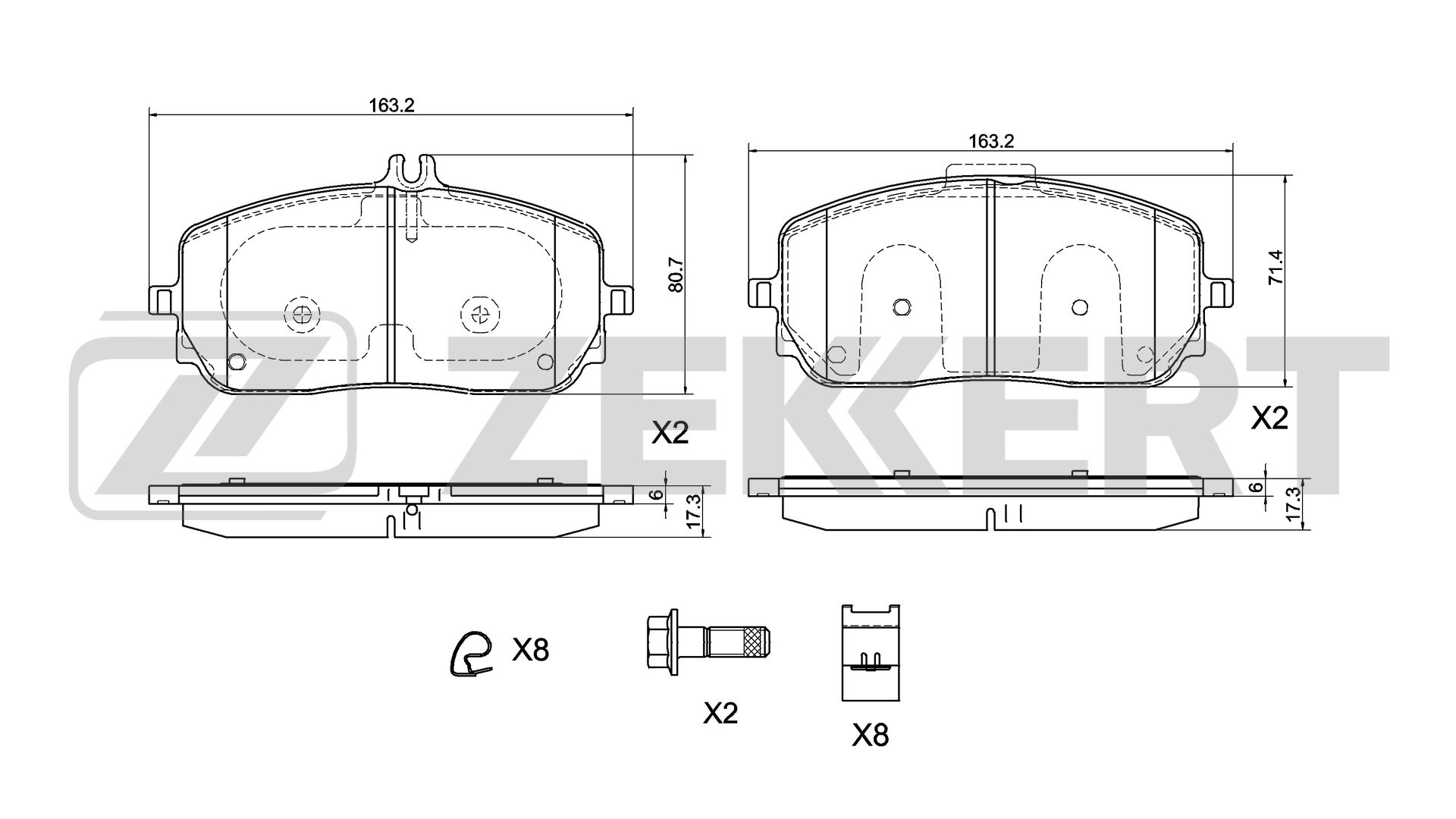 Brake Pad Set, disc brake (BS-1083)