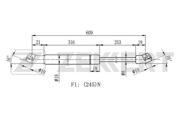 Gas Spring, boot/cargo area (GF-2172)