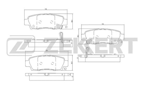 Brake Pad Set, disc brake (BS-1862)