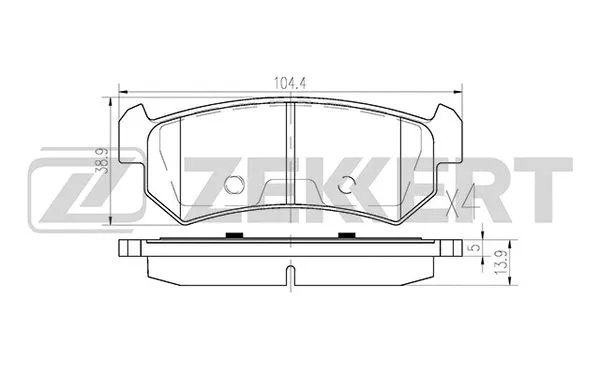 Brake Pad Set, disc brake (BS-1308)