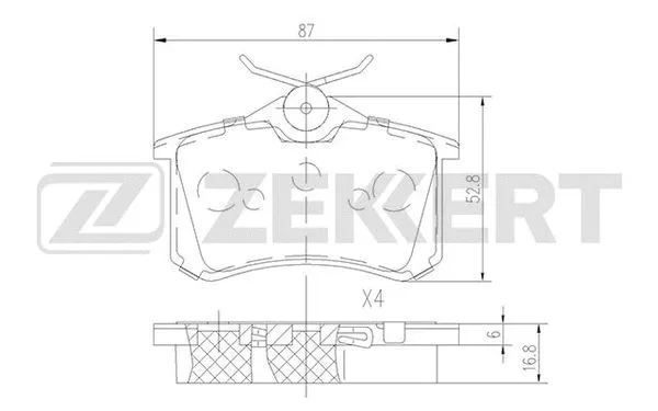 Brake Pad Set, disc brake (BS-1687)