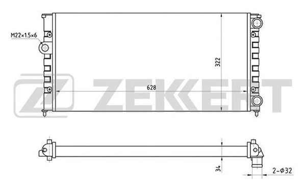Radiator, engine cooling (MK-1036)