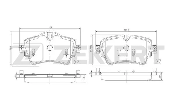 Brake Pad Set, disc brake (BS-1697)