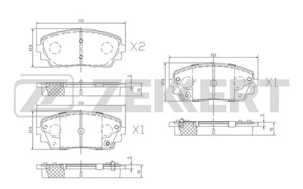 Brake Pad Set, disc brake (BS-1956)
