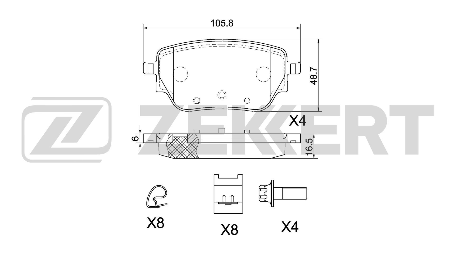 Brake Pad Set, disc brake (BS-1082)