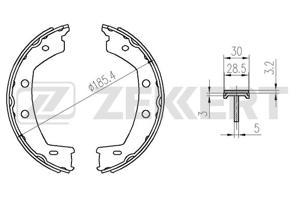Brake Shoe Set, parking brake
