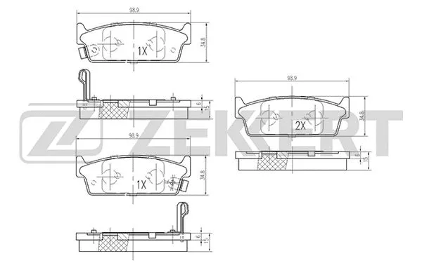 Brake Pad Set, disc brake (BS-1262)
